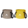 thumbnail image 1 of koolsoo 2Pcs Round Water Container Cleaning Bucket 20L Large Capacity Portable Multifunctional Foldable Bucket for Travel Car Washing Hiking Fishing Yellow And Coffee, 1 of 9