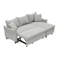 thumbnail image 6 of 80-inch Sleeper Sofa Couch with Pull Out Bed, Corduroy L Shaped Sleeper Sofa with Storage, Convertible Sectional Sleeper Sofa w/Chaise and 3 Back Cushions for Living Room, Office, Gray, 6 of 9
