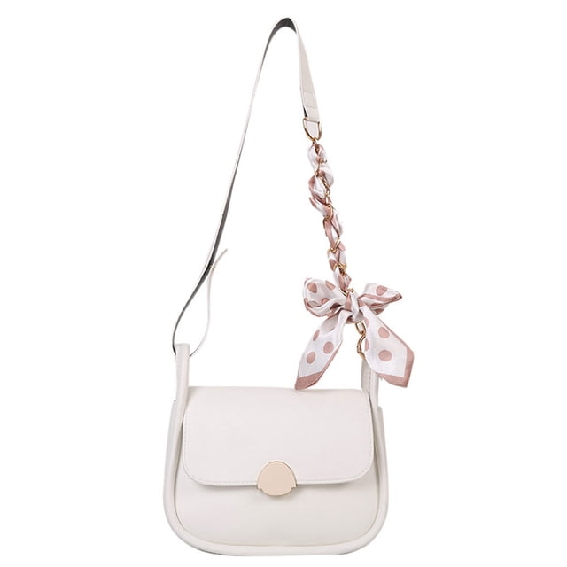 Bolso de hombro de PU nuevo de verano, bolso cuadrado pequeño, bolso de hombro de mujer blanco
