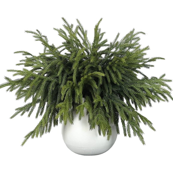 JOGGEIL Christmas Norfolk Pine Branches,6Pcs 18In Norfolk Pine Artificial Stems DIY Crafts Faux Christmas Greenary Norfolk Pine Branches for Xmas Wreath Garland Home Decor