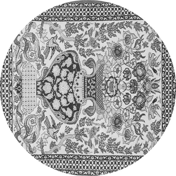 Ahgly Company Indoor Round Animal Gray Traditional Area Rugs, 7' Round