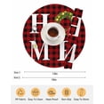 thumbnail image 6 of 13 Inch Round Placemats Set of 6, Christmas Home Non Slip Heat Insulation PP Table Mats, Winter Xmas Red Black Buffalo Plaid Washable Place Mats for Kitchen Dining Party Table Decor, 6 of 7