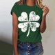 thumbnail image 2 of Tops de Ajuste Suelto para las Mujeres Cuello Redondo Impresión Del Día de San Patricio Manga Corta Blusa Casual Verano, 2 of 7