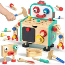 Kids Tool Bench Play Set - Kids Tool Set, Wooden Tool Set Construction Toy for Toddler, Pretend Play Kids Toys, STEM Montessori Toys for 3 4 5 6 7 8 Year Olds Boys