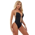 thumbnail image 4 of Body con escote en V profundo y espalda descubierta, corsé para el vientre, tirantes invisibles, sujetador, vestido corporal, vestido de noche, fajas (XXXL) brillar Electrónica, 4 of 5