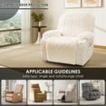 thumbnail image 6 of Dznils Stretch Recliner Chair Covers, Polyester Recliner Slipcover with Pocket, 4-Piece, Beige, 6 of 11