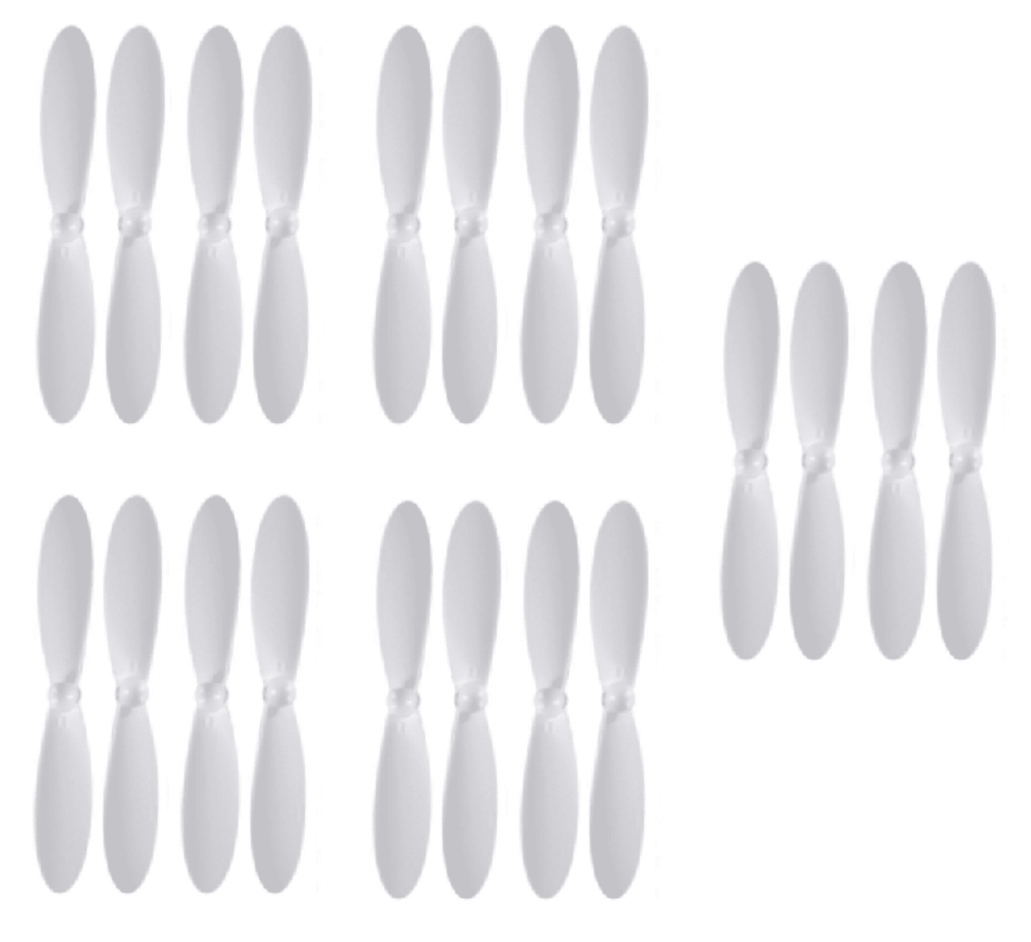 HobbyFlip White on White Propeller Blades Props 5x Propellers Compatible with Radio Shack Surveyor Drone