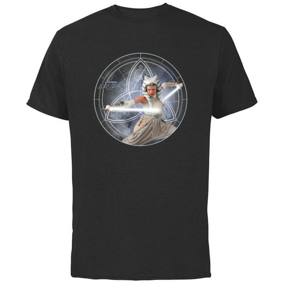 Star Wars Ahsoka Part 5 White Costume Lightsabers & Star-Map - Short Sleeve Cotton T-Shirt for Adults - Customized-Black