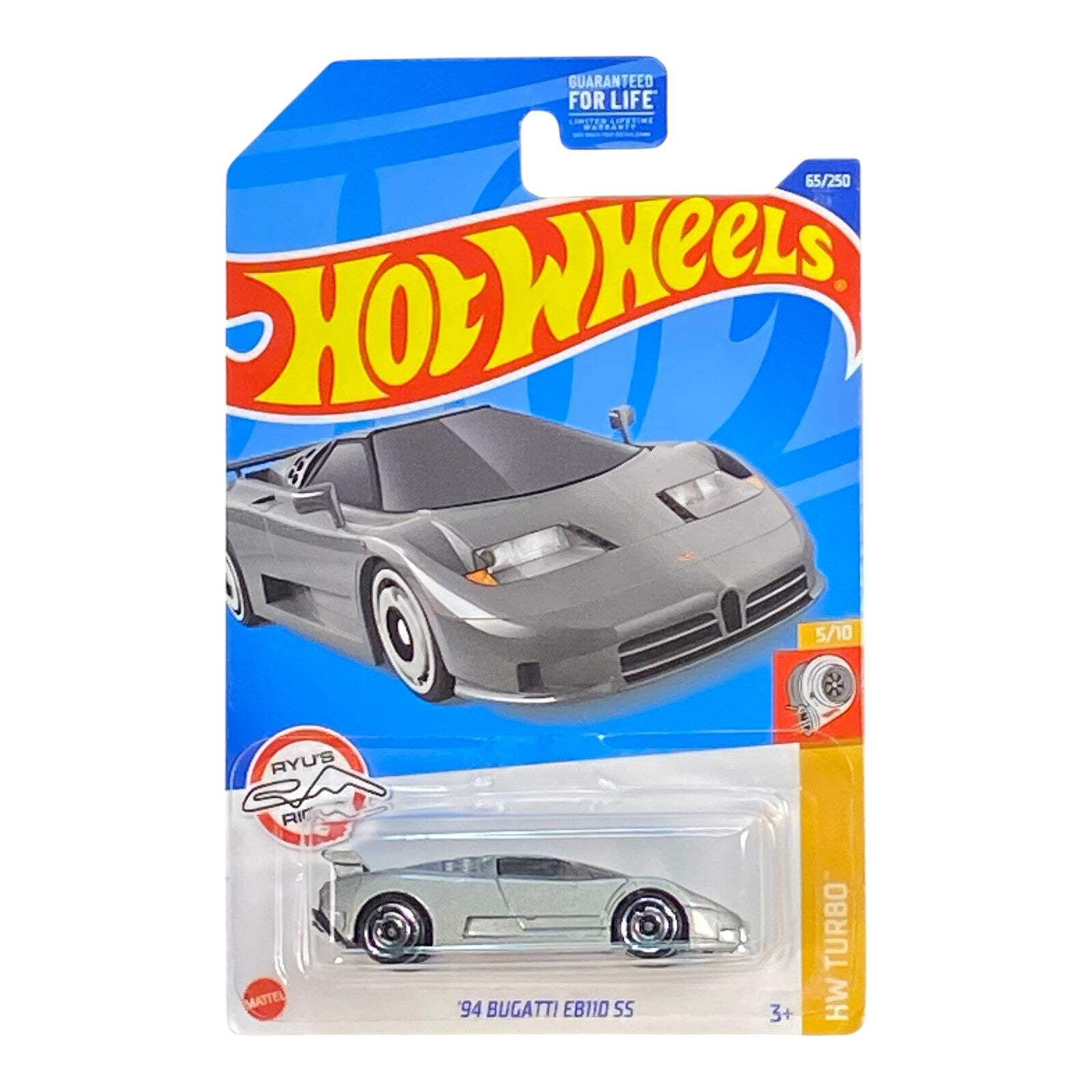 Hot Wheels '94 Bugatti EB110 SS, HW Turbo 5/10 Yellow 1:64