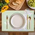thumbnail image 4 of Happy Easter Bunny Placemats Set of 12, Rabbit Butterfly Spring Flowers Green Placemats for Dining Table, Place Mats for Kitchen Tabletop, Waterproof Wipeable Dining Table Mats Set, 4 of 9