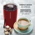 thumbnail image 4 of OVENTE Electric Coffee Grinder - Small Portable & Compact Grinding Mill with Stainless Blade for Bean Spices Herb and Tea, Perfect for Home & Kitchen - Maroon CG225M, 4 of 8