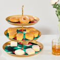 3 Tier Cupcake Holder with Tiered Serving Tray Geometry Fruit Plate
