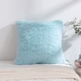 thumbnail image 3 of Reafort Luxury Long Hair, PV Fur, Faux Fur Euro Sham Pillow Cover/Case 26"x26" with Zipper Closure (26"x26" Euro Sham, Aqua), 3 of 5