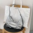 thumbnail image 3 of Bolso de hombro con lazo plisado suave, bolso de moda de cuero PU, bolso para axila para mujer, 3 of 9