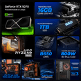 thumbnail image 3 of PC Gamer IA Xtreme PC Gaming NVIDIA GeForce RTX 5070 AMD Ryzen 9 9900X 16GB DDR5 SSD 1TB Sistema Liquido WIFI Black Alto Desempeño Creativo con IA Integrada, 3 of 6