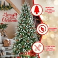 thumbnail image 5 of Decorative Artificial Christmas Tree – 4ft–9ft Hinged PE/PVC Green with Pinecones & Red Fruits, Choose Unlit Metal Stand  HOT STAR FINEST, 5 of 8