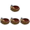 thumbnail image 1 of 4pcs Ceramic Birdbath Bowl Ceramic Bird Figurine Bird Feeder Storage Plate Garden Decor, 1 of 6
