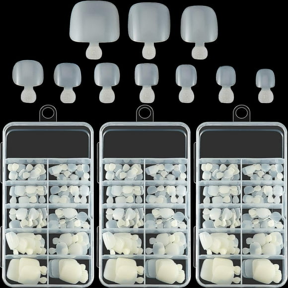 300 Pieces Fake Toenail Tips Acrylic False Toenails Full Cover Artificial French Toenails With Box For Nail Salons And Diy Foot Decoration Manicure To