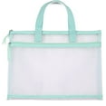 thumbnail image 1 of Mesh Document Bag with Handle, Double-Layer Zipper Design is Convenient to Carry Documents to and from The Office and Home, Can Hold A4 Documents, Mobile Phones, Wallets and Other Items，Green, 1 of 3