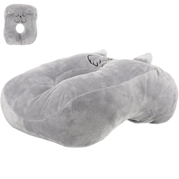 BESTOYARD Face Down Desk Pillow Grey Plush PP Cotton 1Pack