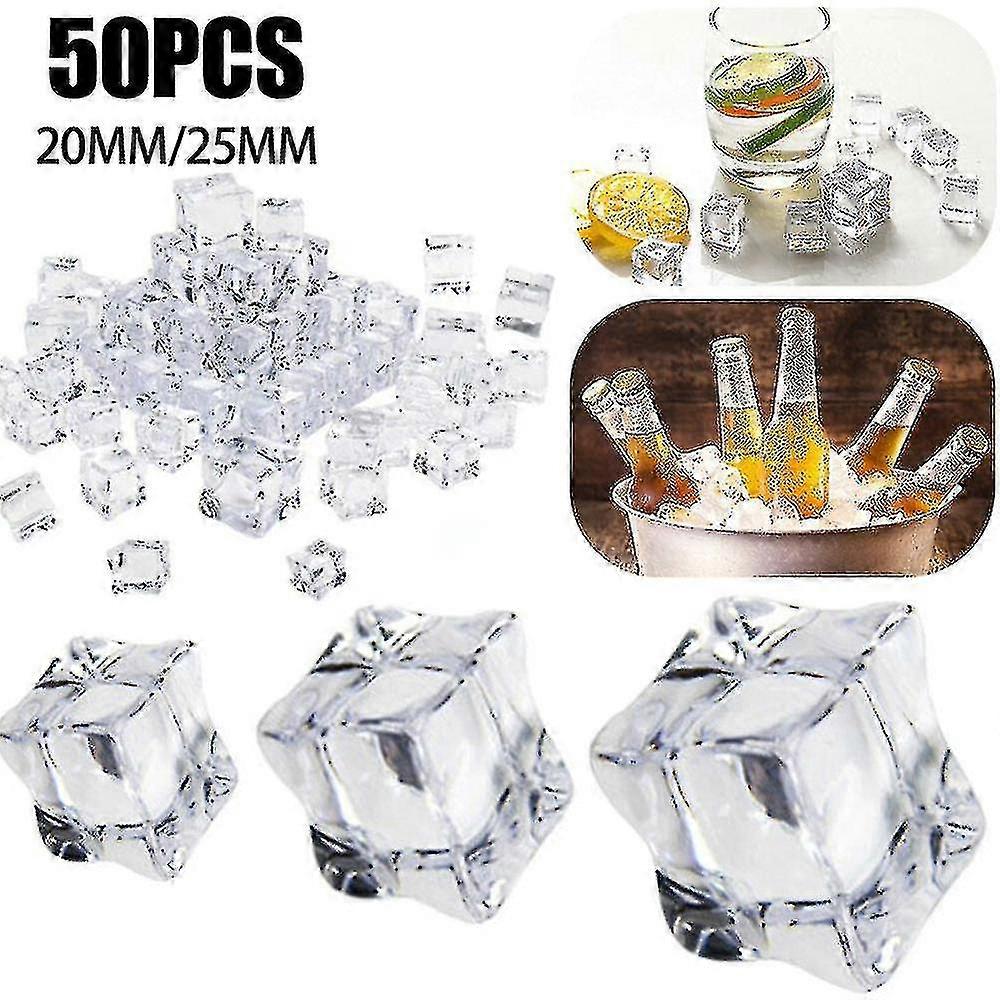 50pcs Clear Fake Crushed Ice Rocks Ice Cubes Vase Fillers Square Ice ...