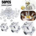 thumbnail image 1 of 50pcs Clear Fake Crushed Ice Rocks Ice Cubes Vase Fillers Square Ice Cube, 1 of 5