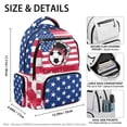 thumbnail image 4 of FKELYI Kids Backpack for Primary School Bookbag Lightweight Schoolbag with Multi-Pockets USA Flag Soccer Football Print Casual Daypack Spacious 17 Inch Backpacks for Girls, 4 of 7