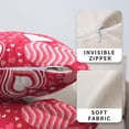 thumbnail image 3 of Pink Valentines Pillow Covers 18x18 Pink White Love Heart Pillow Case Valentines Day Pink Throw Pillow Covers Cotton Linen Cushion Case for Living Room Couch Sofa Patio Set of 2, 3 of 6