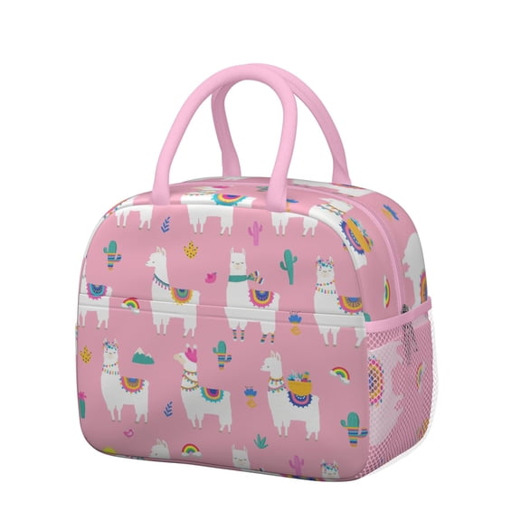 Reusable Alpaca Lnsulated Lunch Bag for Women & Men-Leakproof Water-Resistant Cooler Tote,Large Capacity(10.6x8.7x6.3in)for Work,Office,Travel,Picnic,Beach.