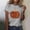 Gray, variant on Halloween Tshirts Women Fall Ladies' Thanksgiving Pumpkin T-shirt Round Neck Short Sleeve Top Yellow M