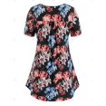 thumbnail image 2 of Más el tamaño de la impresión floral de la manga corta T Henley Rosegal Camisetas tallas grandes, 2 of 5