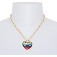 thumbnail image 2 of Betsey Johnson Striped Star Print Heart Necklace, 2 of 2