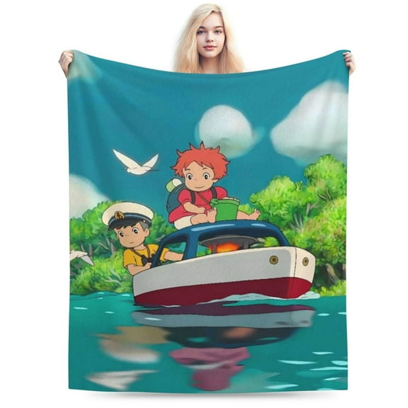 Soft Fleece Plush Throw Ponyo Fluffy Blanket for Couch Sofa Bed Office 40"x30"