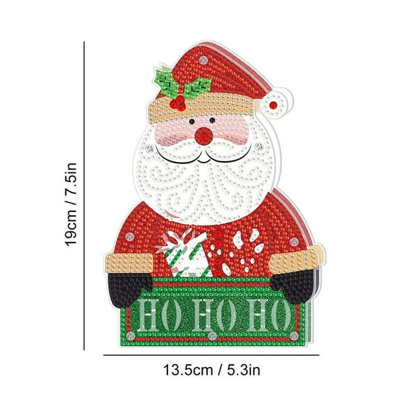 Pintura de cristal Led de Papá Noel para decoración navideña, adorno de escritorio iluminado, decoración del hogar para dormitorio