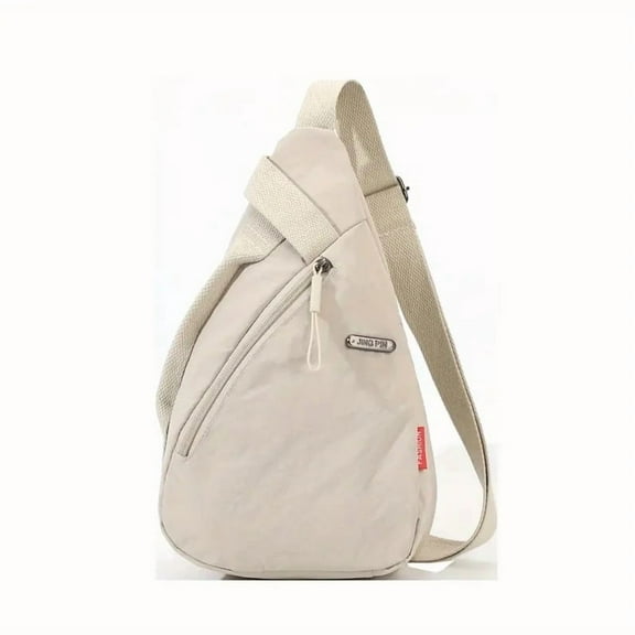 Crossbody Sling Bag, Fashionable Minimalist Cycling Bag, Versatile Lightweight Sports Backpack, Polyester Lining, Beige