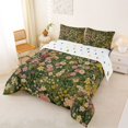 thumbnail image 2 of jejeloiu Ancient Floral Full Size Comforter Sets For Girls,Garden Print Bedding Comforter Set,Green Multicolor,Polkadot Reversible,3-Piece,1 Comforter and 2 Pillowcases, 2 of 7