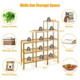 thumbnail image 2 of Topbuy 45.5" x 12.5" x 55.5" 5 Tier Brown Bamboo Plant Rack, 2 of 8