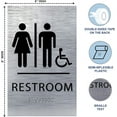 thumbnail image 3 of ADA CENTRAL SIGNS - 6"X9" Unisex Accessible Restroom Sign - ADA Compliant Tactile Graphics Grade 2 Braille Text Acrylic Wall Signs - Bathroom Door Placard All Gender Wheelchair Handicap Rest Room Sign, 3 of 7