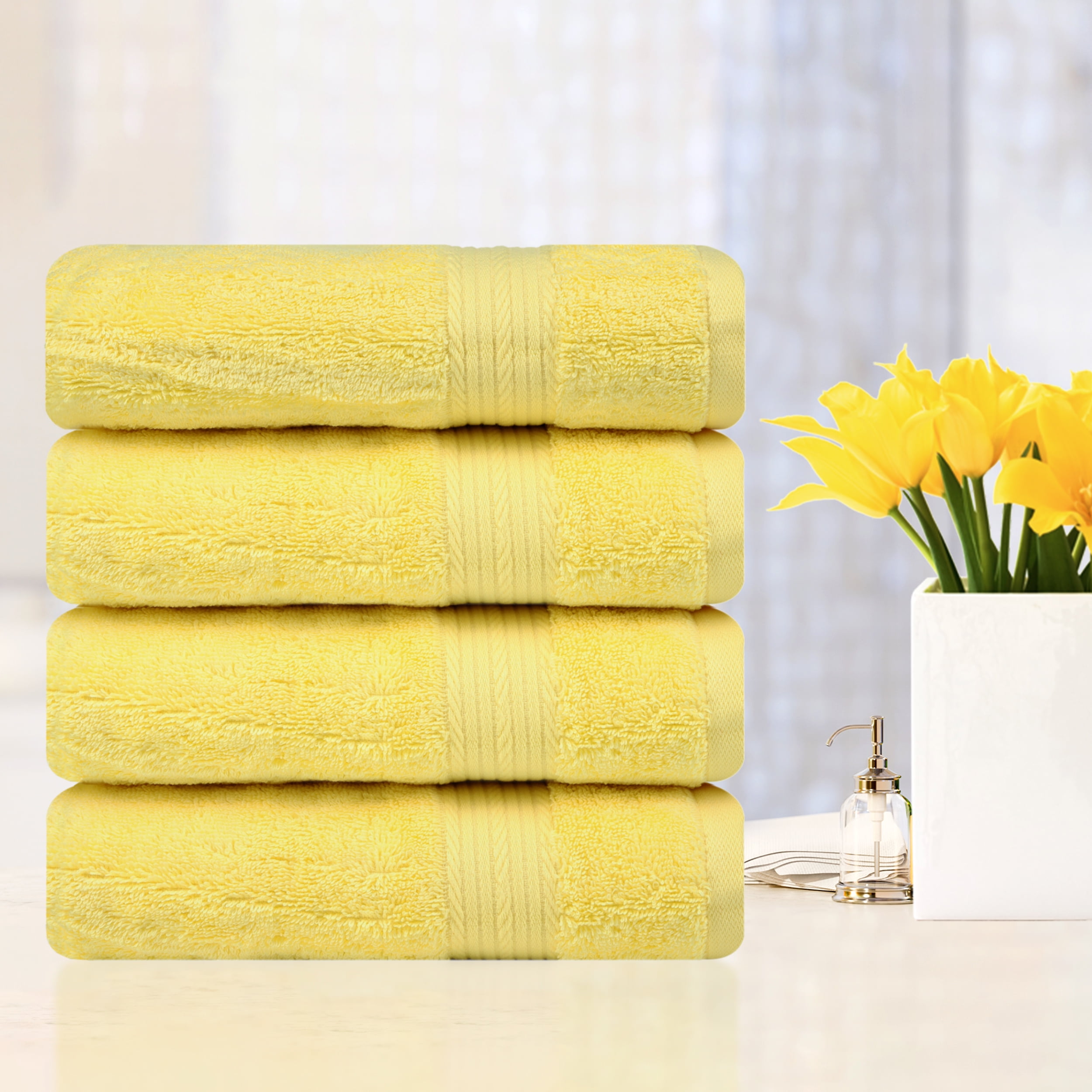 Yellow decorative bath towels hotsell