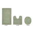 thumbnail image 3 of Better Trends 3 Piece Premium Bathroom Rug Set 100% Cotton Soft Tufted Bath Mat Water absorbent Reversible U shape Toilet Bath Rug for Bathroom, Shower and Bathtub Use, Dark Sage - Edge Collection, 3 of 5