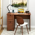 thumbnail image 2 of Costway 43" Home Office Desk with Charging Station Compact Study Writing Desk Walnut, 2 of 10