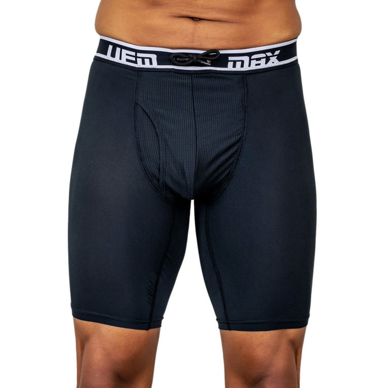 UFM 9” Polyester Boxer Briefs Adj Support Pouch Underwear MAX Support Gen  3.1, 36-38 Waist, Large, Gray