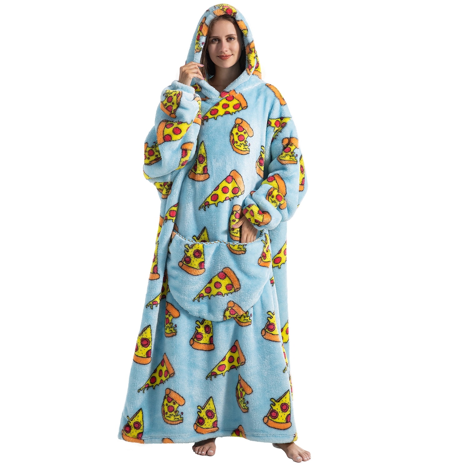 Msrlassn Extra Long Wearable Blanket Hoodie for Women Men Adults Oversized Hooded Blanket Sweatshirt, Super Soft Warm Comfortable Giant Wearable Blanket Hoodie with Big Pocket