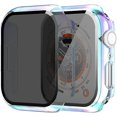 thumbnail image 1 of wonima44 2 Pack Privacy Case for Apple Watch Screen Protector 45mm,Anti-Spy Tempered Glass 9H HD Clear Screen Protector Film PC Hard Cover Bumper for iWatch Series 7 8 9 (Iridescence, 45mm), 1 of 1