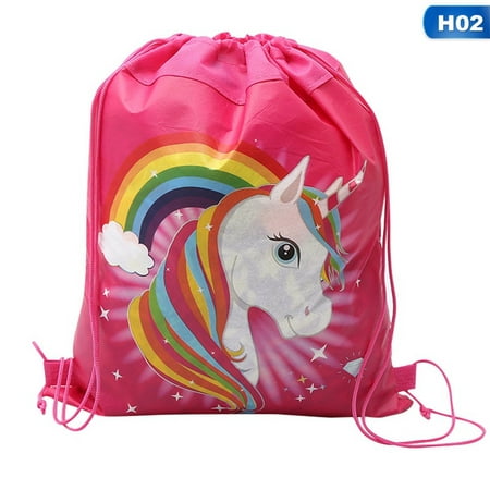 TURNTABLE LAB Unicorn Drawstring Mini Backpack Girls Princess Swim Shoes Party Bag (The Best Turntable For Casual Listening)