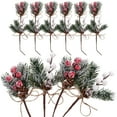 thumbnail image 4 of BERTDOMD 16PCS Pinecone Berry Pick Christmas Wreath Decor Artificial Berry Pinecone, 4 of 5
