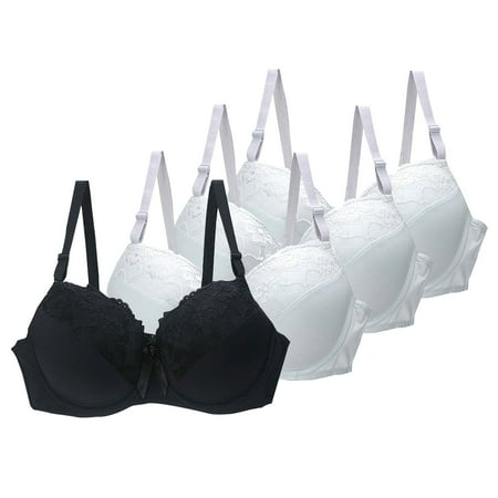 YEJIMAN 2024 Lace Bras for Women Breathable Cool Liftup High Support Bra Plus Size Thin Comfort Underwear 4PC  Beige Women Underwear Cotton  Nylon Spandex Cotton Underwear For Women