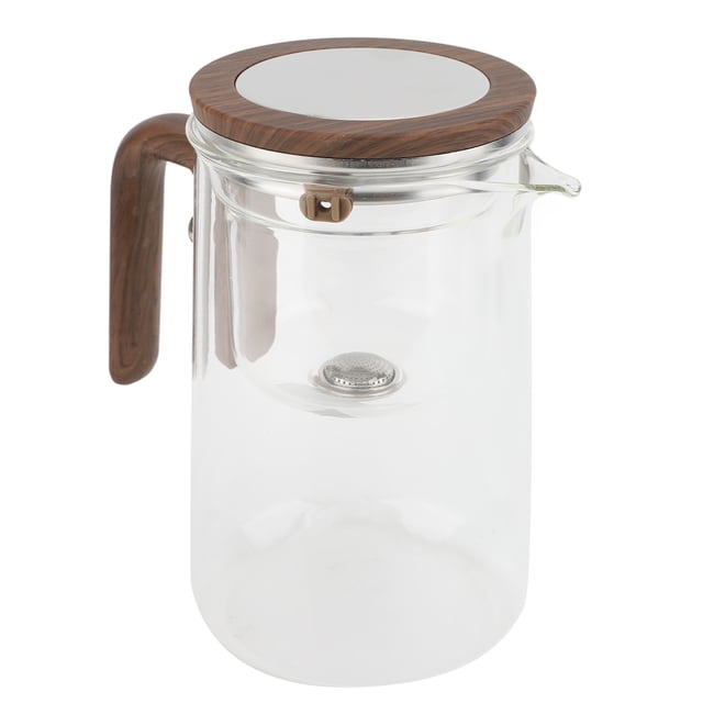 Tetera De Vidrio, Tetera Con De Madera, Resistente Al Calor, Tapa Segura De 800ml Para Oficina