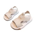 thumbnail image 7 of ZHOGXU Baby Girls Summer Sandals With Adjustable Straps Solid Color Open Toe Soft Sole Comfortable Breathable Shoes For Everyday Wear,Beige,1-2 Years, 7 of 7