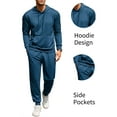 thumbnail image 2 of Coshow Men's 2 Piece Hoodie Sportswear Long Sleeve Casual Set Jogger Sports Set, 2 of 5